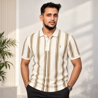 Premium China Fabric Striped Polo Shirt