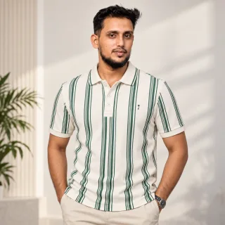 Premium China Fabric Striped Polo Shirt