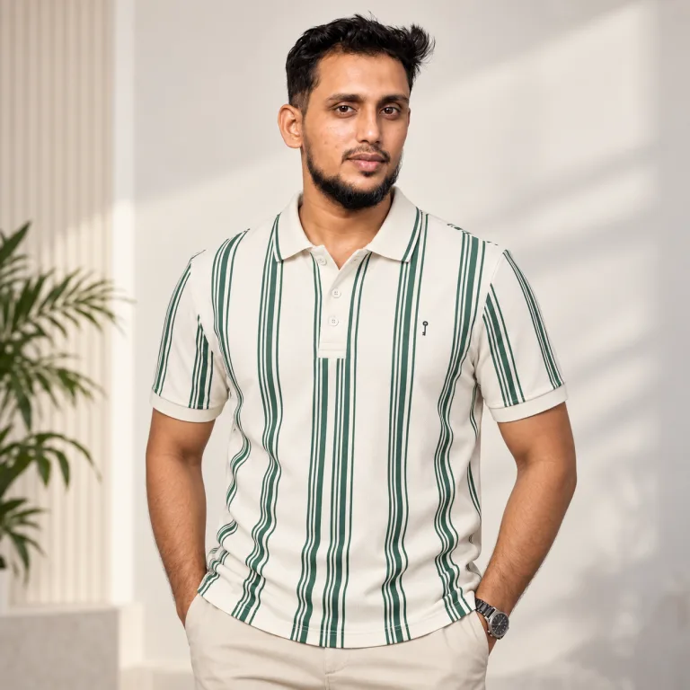 Premium China Fabric Striped Polo Shirt
