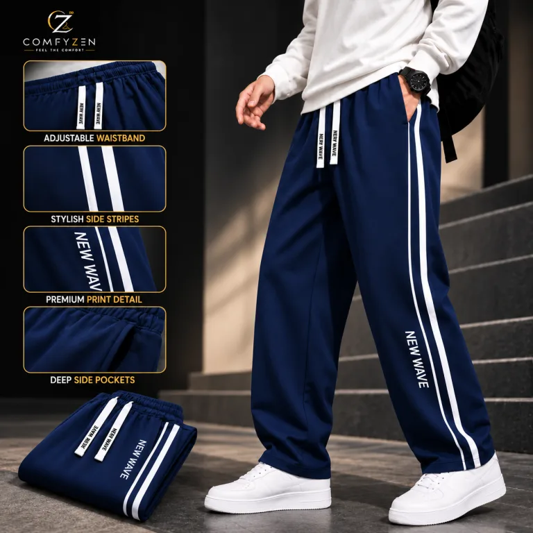 Baggy Trouser Pant — New Wave — Nevey Blue, Coffee brown